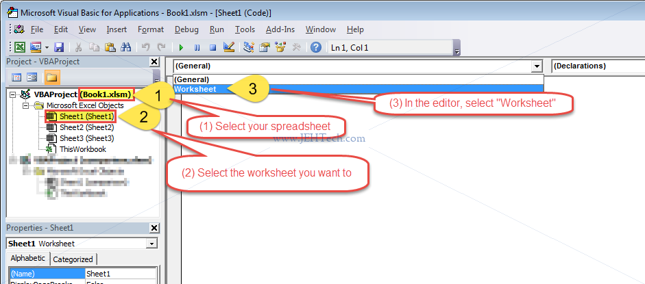 Load VBA for worksheet in Excel