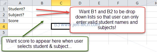 Screenshot of Excel spreadsheet